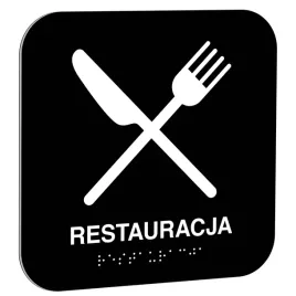 tabliczka-braill-restauracja-10x10-cm-czarna-napis-braille-dla-niewidomych
