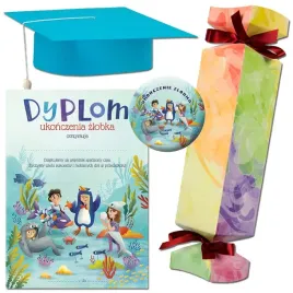 dyplom-ukonczenia-zlobka-pudelko-upominki-biret-przypinka