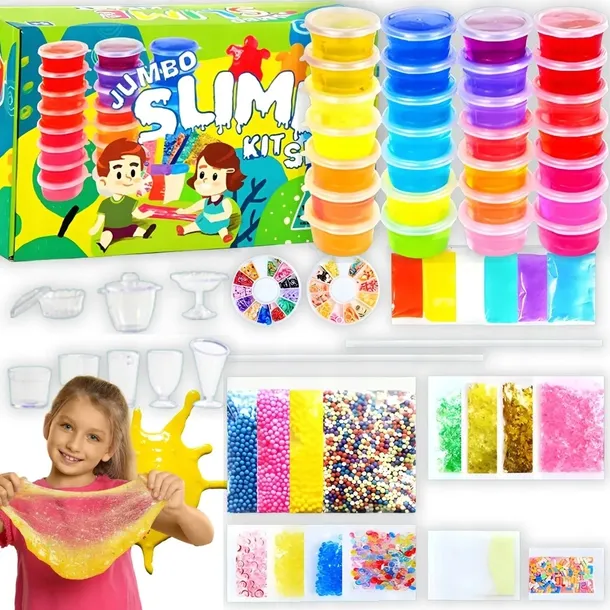 SLIME DO ROBIENIA GLUTÓW WIELKI KREATYWNY MASA ZESTAW 120w1 BOX DLA DZIECI