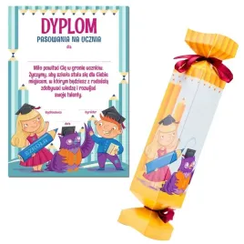 dyplom-pasowania-na-ucznia-rozek-cukierek-pudelko
