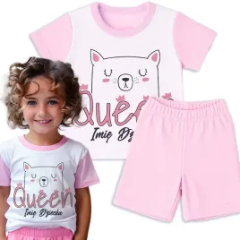 pizama-rozowa-dziecieca-krotka-or-queen-imie-wyprawka-do-przedszkola-122cm