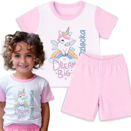 pizama-rozowa-dziecieca-krotka-dream-big-imie-wyprawka-do-przedszkola-122cm