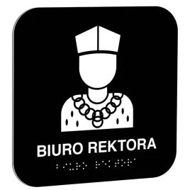 tabliczka-braill-biuro-rektora-10x10-cm-czarna-braille-dla-niewidomych
