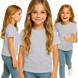 koszulka-dziecieca-t-shirt-dla-chlopca-dziewczynki-szary-melanz-158-164