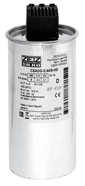 KONDENSATOR CSADG 5KVAR 440V KOMPENSACJA MOCY BIERNEJ ZEZ SILKO HD