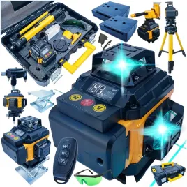 poziomica-laserowa-laser-krzyzowy-zielony-samopoziomujaca-4d-360-statyw