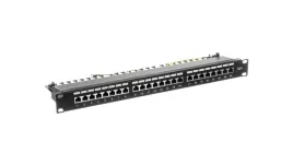 patch-panel-kompletny-19-cali-24x-rj45-s-ftp-kat-6-1u-z-tacka-czarny-ral