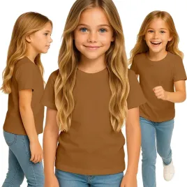 koszulka-dziecieca-t-shirt-dla-chlopca-dziewczynki-brazowa-110-116