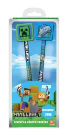 zestaw-2-olowkow-olowek-minecraft-przybory-szkolne-creeper-steve-alex