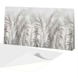 panele-pcv-samoprzylepne-na-sciane-wzor-biale-paprocie-palmy-piora-120x60cm