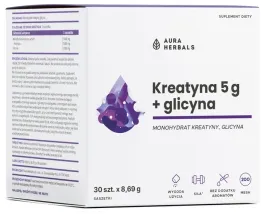 aura-herbals-kreatyna-monohydrat-5g-glicyna-saszetki-miesnie-regeneracja