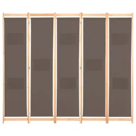 vidaxl-parawan-5-panelowy-brazowy-200-x-170-x-4-cm-tkanina
