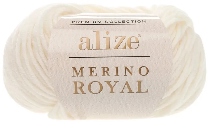 Włóczka Alize Merino Royal - 62 MLECZNY - 100m/50g 100% WEŁNA MERYNOS