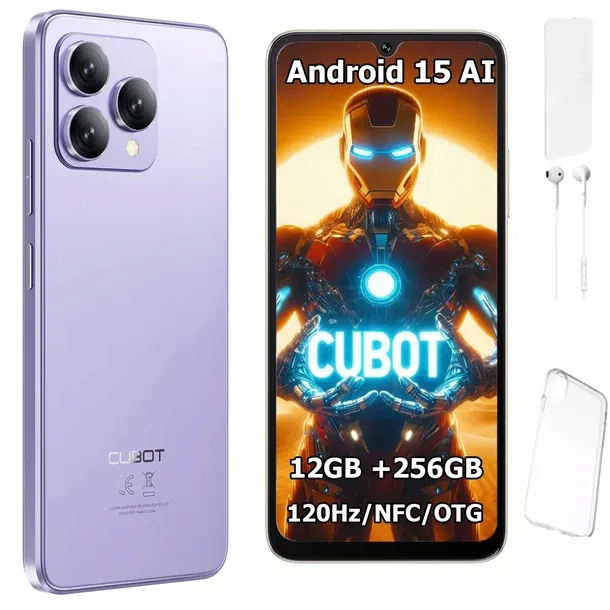 Smartfon CUBOT A40 6,88" 12/256GB DUAL SIM NFC ANDROID 15 + ETUI + FOLIA