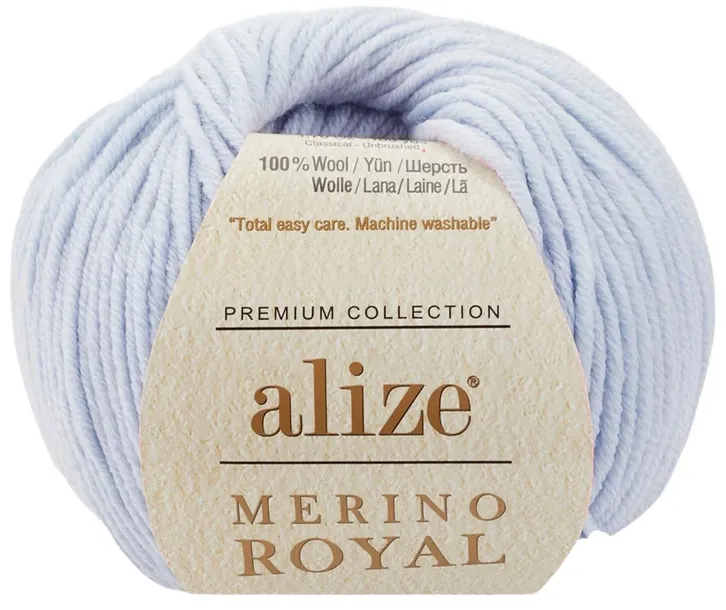 Włóczka Alize Merino Royal - 480 JASNY JEANS - 100m/50g 100% WEŁNA MERYNOS