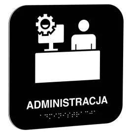 tabliczka-braill-administracja-10x10-cm-czarna-braill-napis-dla-niewidomych