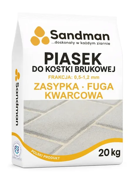 PIASEK KWARCOWY Premium ZASYPKA FUGA DO KOSTKI BRUKOWEJ Suchy 20 kg 0,5-1,2