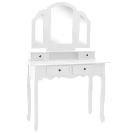 vidaxl-toaletka-ze-stolkiem-biala-100x40x146-cm-drewno-paulowni