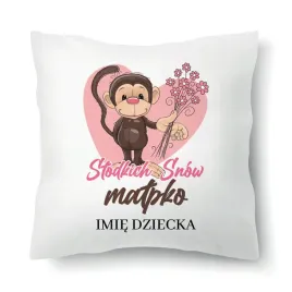 poduszka-biala-wyprawka-do-pzedszkola-dla-dziecka-slodkich-snow-malpko-imie