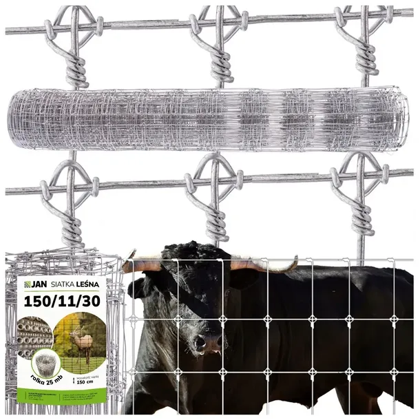 SIATKA LEŚNA 150/11/30 TITAN KNOT 25mb Ocynkowana 245g/m2 fi 2,5mm NA LATA