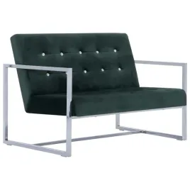 vidaxl-2-osobowa-sofa-z-podlokietnikami-ciemnozielona-chrom-aksamit