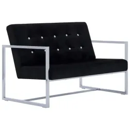 vidaxl-2-osobowa-sofa-z-podlokietnikami-czarna-chrom-i-aksamit