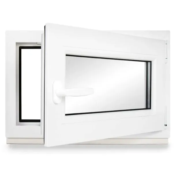 Okno STANDARDOWE PCV białe 70x50 PRAWE nowe 700x500 mm rozwierno-uchylne