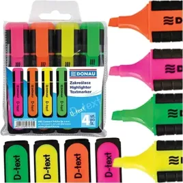 zakreslacz-marker-donau-d-text-fluorescencyjny-4-kolory-w-etui