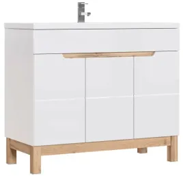 szafka-lazienkowa-pod-umywalke-100-cm-biala-mat-z-drewnianymi-uchwytami