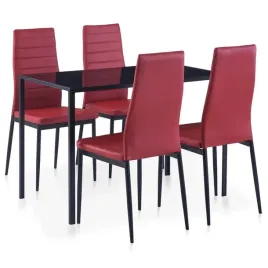 vidaxl-5-czesciowy-zestaw-mebli-do-jadalni-czerwone-wino