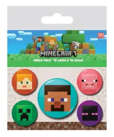 przypinki-piny-do-plecaka-ubran-torby-minecraft-steve-alex-creeper