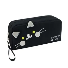 duzy-piornik-wielofunkcyjny-dwukomorowy-czarny-happy-cat-pr12