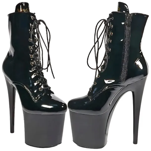 SZPILKI EROTYCZNE CZARNE SEKSOWNE BUTY DO POLE DANCE SEXY BOTKI 20 CM r.38