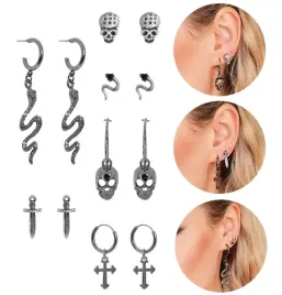 kolczyki-halloweenowe-6-modeli-czaszki-weze-krzyze-sztylety-halloween