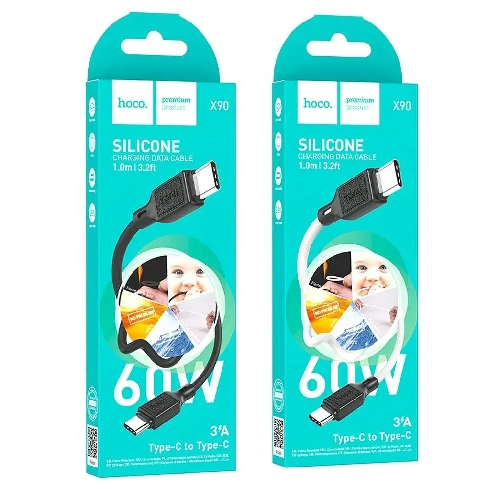 hoco-kabel-typ-c-do-typ-c-3a-60w-x90-1-m-bialy-stan-nowy