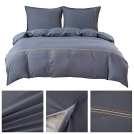 posciel-200x220-3cz-poszewki-70x80-gladka-z-haftem-lumera-komplet-szara