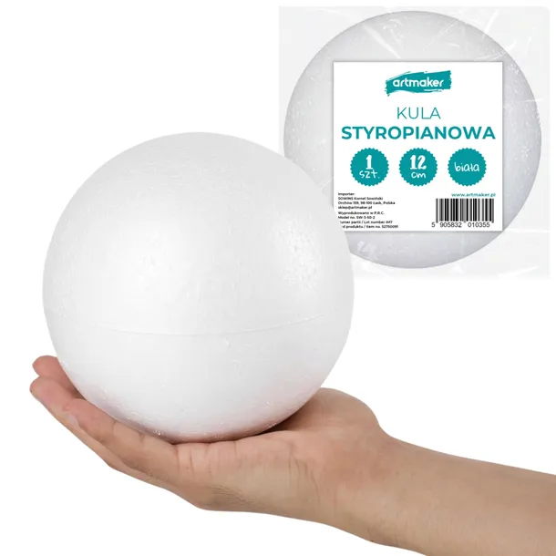 KULA STYROPIANOWA 12cm Bombki Kule Styropianowe Styropian Kula Decoupage