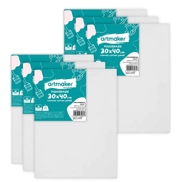 6x Podobrazie 30x40 Płótno Malarskie Panel Do Malowania 30/40 Bawełniane