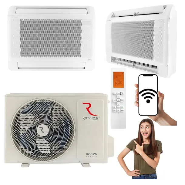 Klimatyzator konsolowy domowy ROTENSO ANERU 3,5kW 40m2 WiFi do GRZANIA