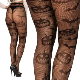 rajstopy-damskie-kabaretki-stylowe-halloween-dynia-nietoperz-one-size