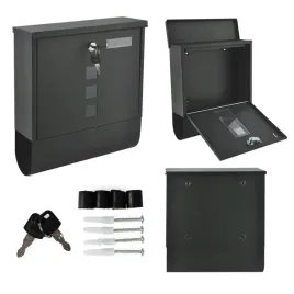 skrzynka-pocztowa-z-gazetownikiem-na-sciane-plot-ogrodzenie-szara