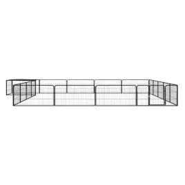 vidaxl-kojec-dla-psa-20-panele-czarny-100x50-cm-stal