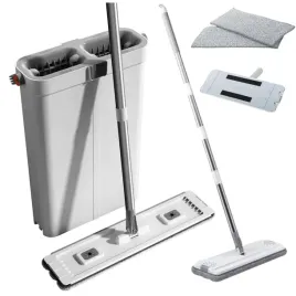 mop-plaski-z-wiadrem-dwukomorowym-zestaw-mop-wiadro-2-wklady-z-mikrofibry