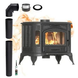 piec-z-dolotem-zeliwny-koza-k9-fi130-8-kw-eco-zestaw-rur-do-montazu