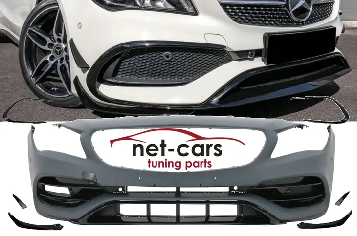 ZDERZAK PRZOD MERCEDES CLA W117 13-19 CLA45 35 A45 AMG CZARNY POLYSK