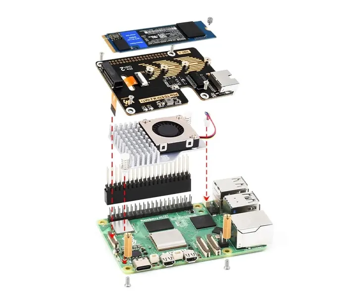 adapter-pcie-dla-raspberry-pi-5-m-2-gigabit-ethernet-nvme-ethernet-hat-stan-nowy-zawiera-baterie-nie
