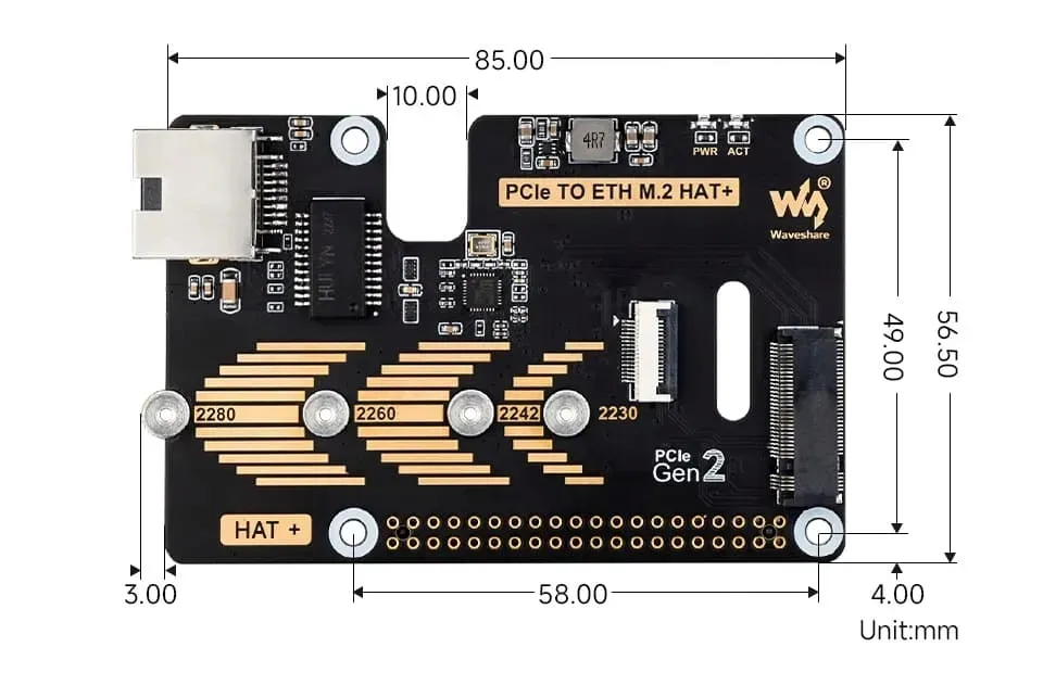 adapter-pcie-dla-raspberry-pi-5-m-2-gigabit-ethernet-nvme-ethernet-hat