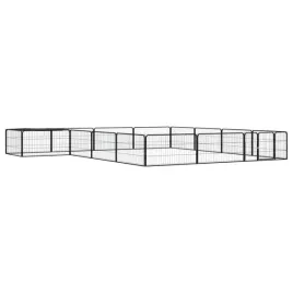 vidaxl-kojec-dla-psa-16-panele-czarny-100x50-cm-stal