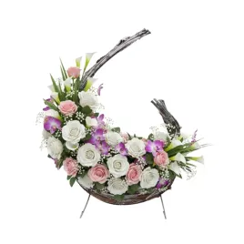 bielony-kosz-do-kompozycji-z-kory-oslonka-na-kwiaty-rogal-polksiezyc-30-cm