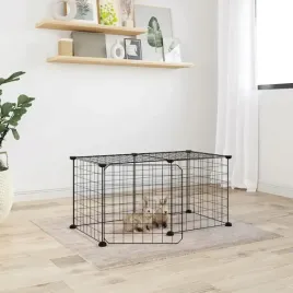 vidaxl-klatka-dla-zwierzat-z-bramka-8-paneli-czarna-35x35-cm-stal